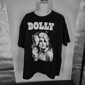 DOLLY Shirt Mens 3XL Black Graphic Tee T-Shirt Country Music Artist Crewneck